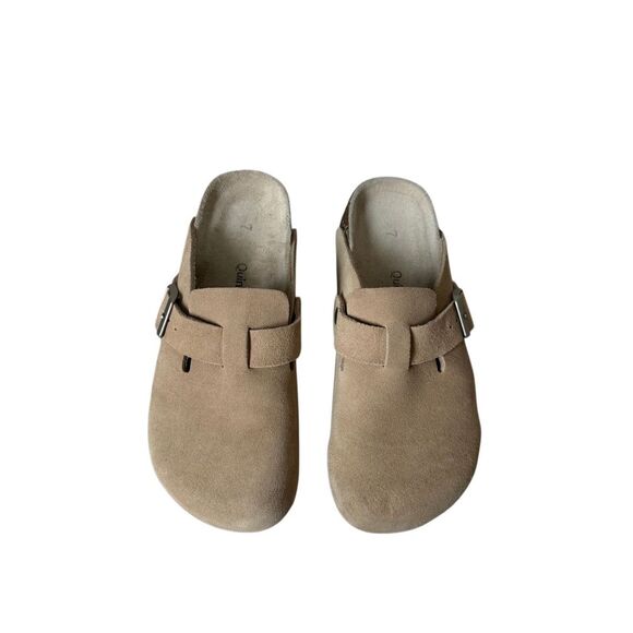 Quince Clog Mules Water Repellent Suede Dune Tan 7 - Picture 4 of 9